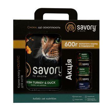 Набор Savory 2кг Утка + консервы 600г Savory_021279 фото