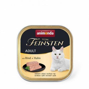 Корм вологий Vom Feinsten Adult with Beef Chicken для котів з яловичиною і куркою 100 г AM-83208 фото
