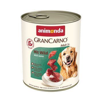Корм вологий Animonda GranCarno Adult with Game для дорослих собак з дичиною консервований 800 г 82483 фото