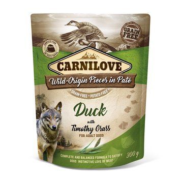 Корм вологий Carnilove Pate Duck with Timothy Grass пауч для собак з качкою і тимофіївкою 300 г 111698***** фото