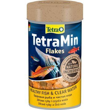Корм сухий Tetra Min Flakes для тропічних акваріумних рибок в пластівцях 100 мл 760936 фото