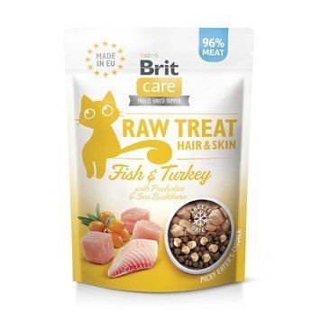 Ласощі Brit Raw Treat Freeze-dried Hair and Skin д/котів д/шерсті риба та індичка 40 г 112190 фото