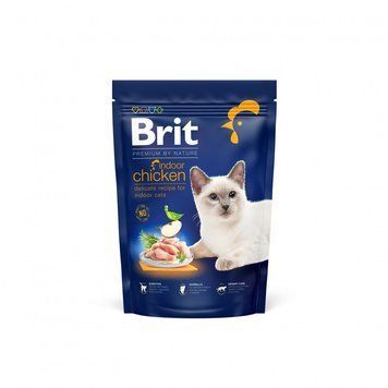 Корм сухий Brit Premium Cat by Nature Indoor для дорослих домашніх котів з куркою 800 г 171853 фото