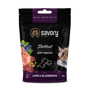 М які ласощі Savory для здоров&rsquo;я стерилізованих котів, ягня та чорниці 31416 фото