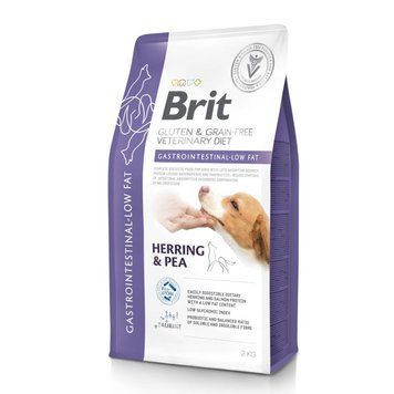 Корм сухий Brit VetDiet Dog Gastrointestinal-Low fat для собак при проблемах з травленням з обмеженим вмістом жиру з оселедц 172243 фото