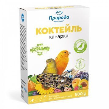 Корм Природа Коктейль Канарка для канарок і декоративних птахів 500 г PR740032 Картон фото