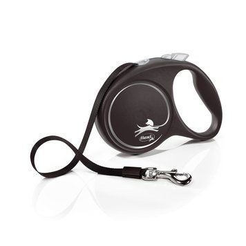 Повідець-рулетка Flexi для собак Black Design стрічка чорна розмір L 5 м/50 кг FL 034101 фото