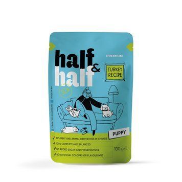 Корм вологий Half&Half Turkey in Gravy for Puppy шматочки індички в соусі для цуценят 100 г 21212 фото